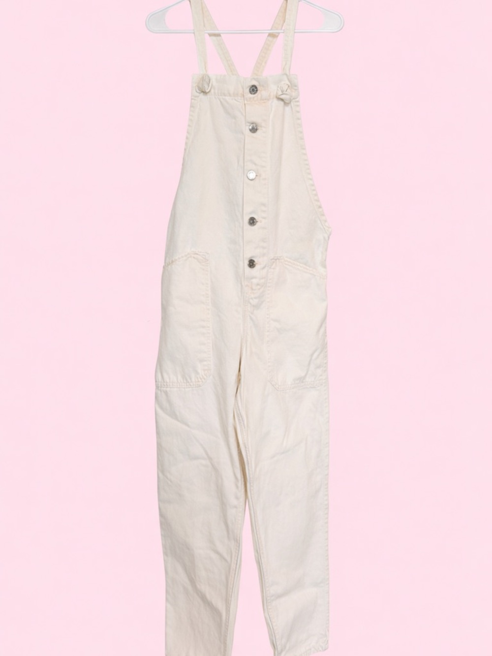 MNG Denim - Cream Button-Front Overalls